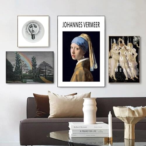 Modern Classical The Girl With A Pearl Earring Angel Famous Wall Paintings Landscape Art Canvas Prints for Home Living RoomDecor