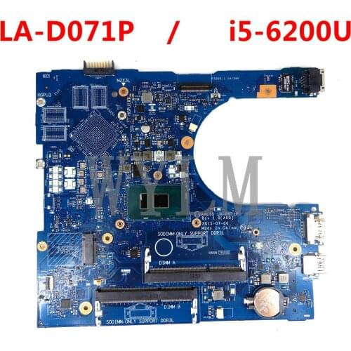 CN VPVP1 0VPVP1 For Dell Inspiron 5559 Laptop motherboard LA-D701P i5-6200U DDR3L tested 100% Test OK