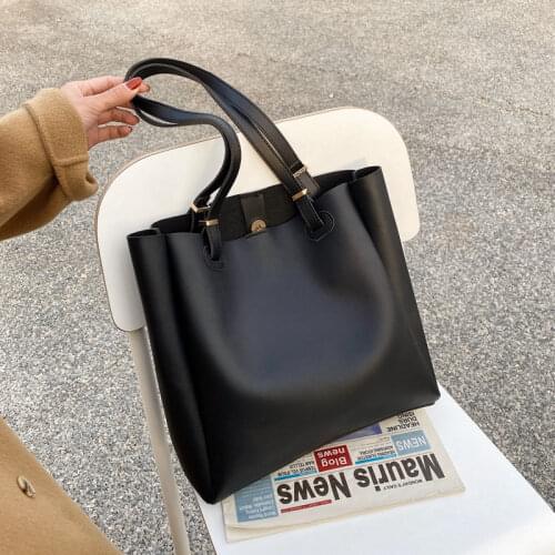 Shoulder Bag Female Designer Tote Bag Women Handbag Purse Fashion 2021 New Trend PU Leather All-match High capacity Solid Color