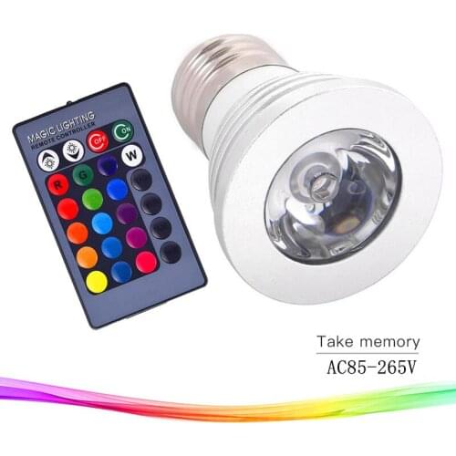 LED Light RGB 3W AC85-265V Remote Control Lamp Cup IP44 Waterproof Colorful Spotlight GU10 GU5.3 For KTV Party Decoration