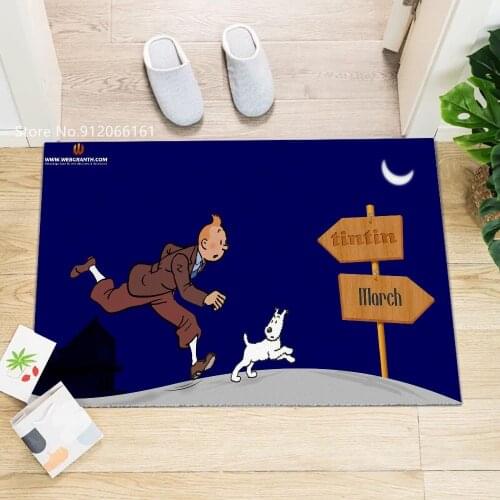 The Adventure Of Tintin Doormats Animation Cartoon Small Mat Kitchen Doorway Floor Rug Home Textile For Bedroom Door Mats Decor