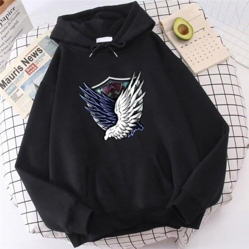 Attack on Titan Hoodie Mens Fashion Long Sleeve Wings of Freedom Graphic Pullovers Sweatshirt for Male Spring Autumn Tops