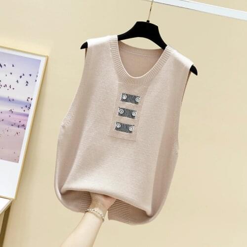 2020 spring new knitted vest net red womens round neck Pullover all kinds of wool vest sweater womens wear trend