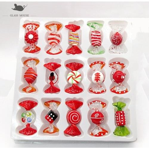 Vintage Multicolor handmade Murano Glass candy Figurines Crafts Wedding Party Christmas home Decor DIY Sweets Ornament Kids Gift