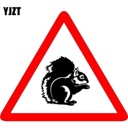 YJZT 11CM*9.3CM Animal Warning Squirrel Animal Car Sticker PVC Decal 12-1569