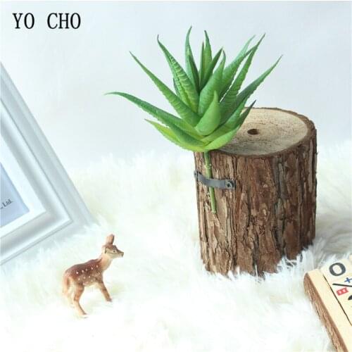 YO CHO 1PC High Quality Assorted Realistic Faux Artificial Succulent Plants Aloe Leaf DIY Fake Grass Plant For Home Garden Decor