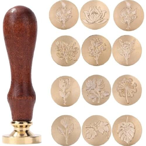 Plant Flower Wax Seal Stamp Head Retro Envelope Sealing Wax Scrapbooking Stamps Head Antique Wedding Decoration Invitation