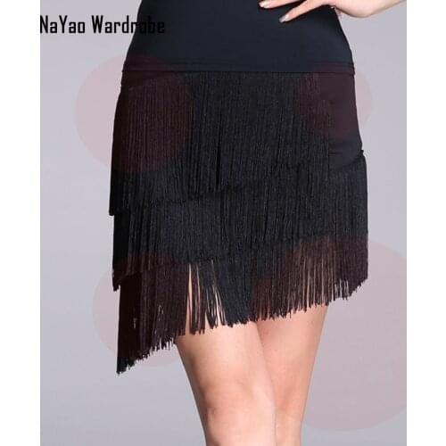 2020 New Latin Dance Dress Women Tassel Latin Dance Skirt for Ballroom Samba Tango Chacha Belly Dancing Performamnce SS027