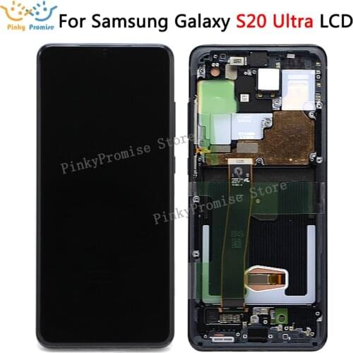For Samsung Galaxy S20 Ultra Lcd G988 G988F G988B/DS with Frame Display Touch Screen Digitizer For Samsung S20 Ultra LTE Display
