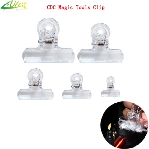 1 Set 5 PCS Clear Plastic CDC Magic Tools Fly Tying Feather Assorted Clips Dubbing Hackle Holding Tool Fly Fishing Accessories
