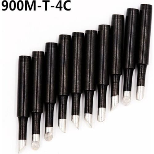 10PCS 900M-T-4C Lead-free Soldering Iron Tips Black Metal Welding Tips 900M-T for Hakko Rework Soldering Station Tool Kits