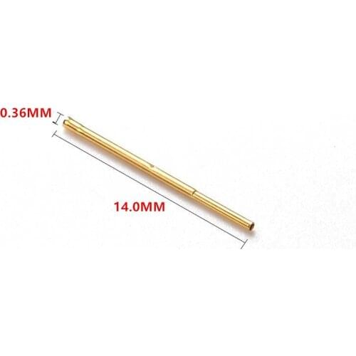 100pcs/ Bag New Safety Test Pin Metal Test Needle Sleeve R025-1C Length 14.0mm Dia 0.36mm Needle Seat Spring Detection