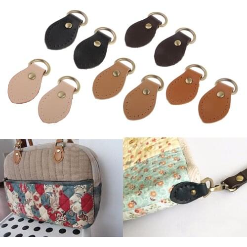 2pcs Sew on Leather Handle Buckles Tabs DIY Shoulder Bag Handbag Replacement