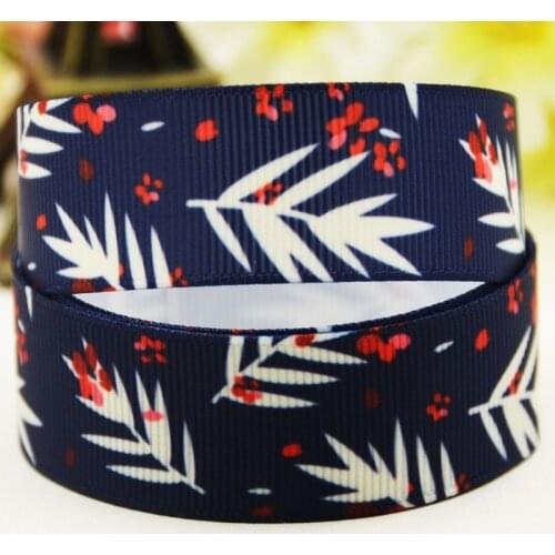 22mm 25mm 38mm 75mm Leaf Cartoon printed Grosgrain Ribbon party decoration 10 Yards X-03822