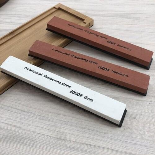 3PCS 600 1000 2000#grit knife sharpener stone Knife Grinder Fixed Angle White corundum Fast Honing sharpening stone whetstone