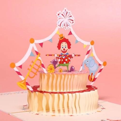 3D Pop UP Cards Birthday Card for Girl Kids Wife Husband Birthday Cake Greeting Card Postcards Gifts Card with Envelope Stickers