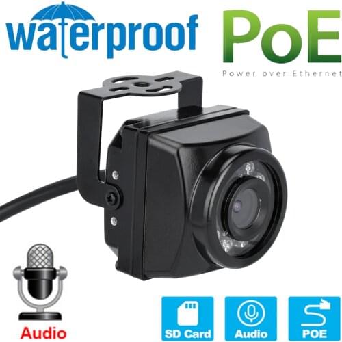 5MP 1920P 4K IP66 Waterproof Night Vision Miniature IR IP POE Camera Onvif Network P2P TF Card Slot Recording for Car&Bird Nest