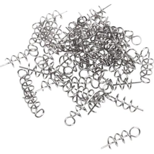 50pcs / Lot Worm Screw Fishing Hook Fishing Pins Fishing Screws Lure Hooks