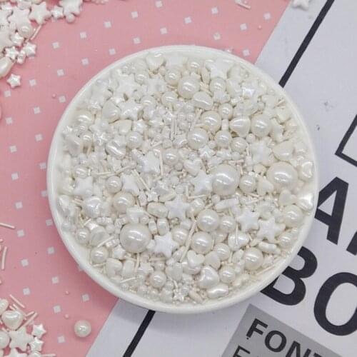 130g white Edible Sugar Beads Pearl Sugar Balls Fudge DIY Cake Baking Sprinkle Sugar Balls Wedding Cake Decoration Donut
