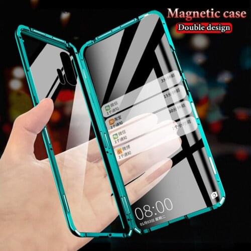 Double Side Glass Magnetic Metal Case For Huawei P40 P30 Mate20 Lite Phone Case For Huawei Mate30 Honor30 20 Nova7 Se Full Cover