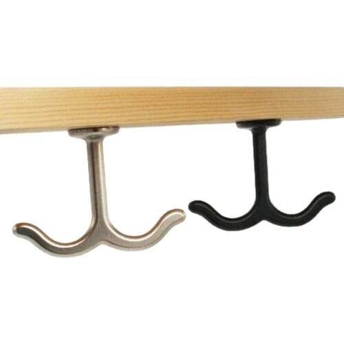 European Simple Cabinet Coat Hooks Zinc Alloy Wardrobe Double Clothes Hanger Matte Black White Colors Belt/tie Hanger Organizer