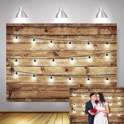 Wedding Party Photography Backdrop Decoration Rustic Brown Wooden Bridal Shower Background Photo Studio Photographic Photocall