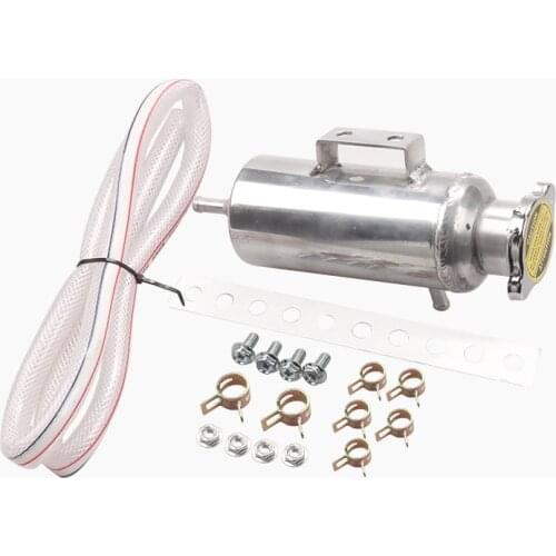 Racing Universal Radiator Alloy Coolant Swirl Pot Breather Air Separator Tank Engine Coolant Catch Can