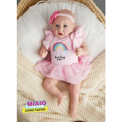 Miaio Reborn Baby Doll 22 Inches Lifelike Newborn Sweet Baby Girl Weighted Vinyl Reborn Baby Doll Gift Toy for Children