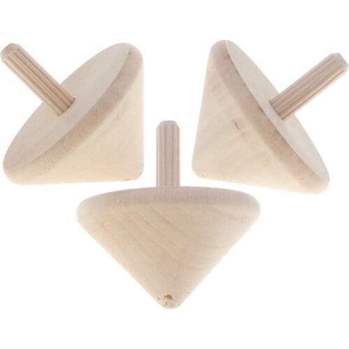 Set of 3 Classic Wooden Spinning Tops Peg-Top Children Spin Peg-Top Toy Adult Kid Spinning Toy Outdoor Games
