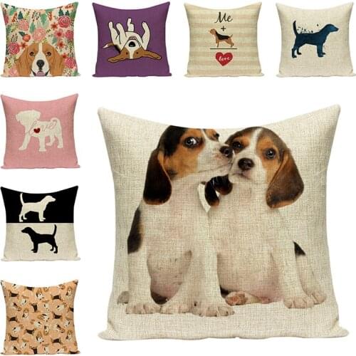 Cushion Cover Pillow Cover Animal Print Cartoon Dog Decorative Pillowcase for Sofa Seate Car Accessories Home Decor Family Gift