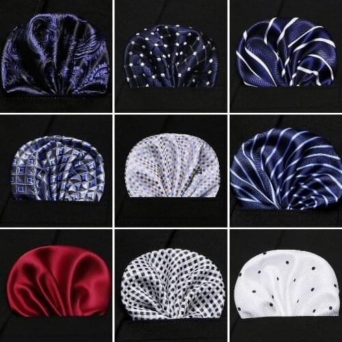Mens Wedding Pocket Square Silk match for Suit Tie Mens Handkerchief Accessories Jacquard Solid Dots Stripes Pattern