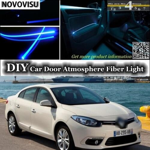 NOVOVISU For Renault Fluence / SM3 interior Ambient Light Tuning Atmosphere Fiber Optic Lights Inside Door Panel illumination