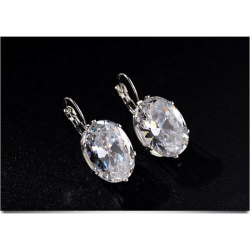 Charm Stud Earring Simple Geometric Cubic Zirconia Metal Vintage Earrings Jewelry For Women Accessories Girl Gift