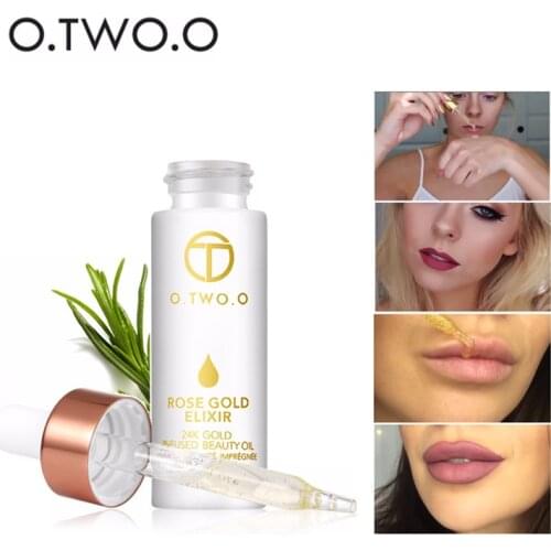 O.TWO.O 24k Rose Gold Face Makeup Primer Essential Beauty Oil Moisturizing Firming Anti-aging Face Skin Nutrient Solution 9116