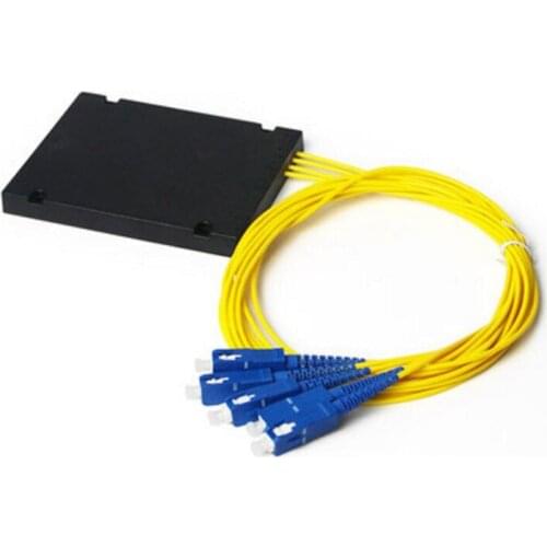 SC UPC 1x4 PLC optical splitter single mode with SC UPC connector for FTTH SC PC 1x4 PLC ABS optic splitter box Free shipping