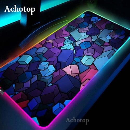 Blue Purple Cloud Space RGB Gaming Mouse Pad Large Colorful Luminous mousepad PC Gamer Computer LED Light Desk Mat Keyboard pad