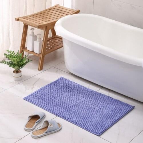 Chenille Fluffy Carpet Rectangle Solid Non-slip Water Absorption Wear-resisting Bathroom Toilet Entrance Modern Simple Rugs