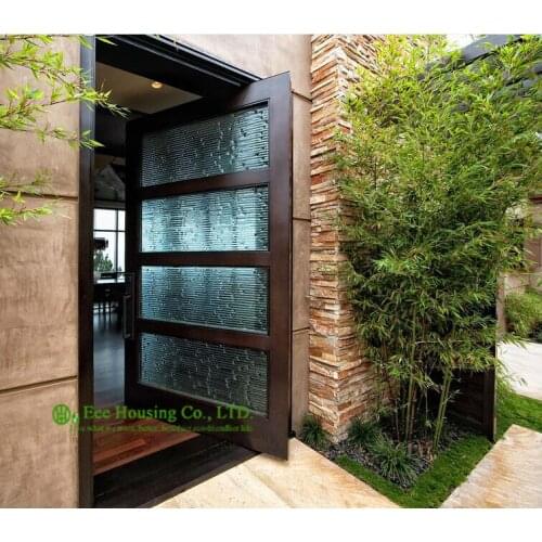 Modern Pivot Front Entry Door With Frosted Glass Design, Solid Wood Door Design, Main Entrance Door, Veneer Room Door