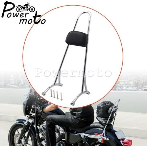 20" Tall Chrome Rear Sissy Bar Passenger Backrest for Harley Sportster XL 883R Custom 883C 1200C Sport 1200S XLH 833 1200 Hugger