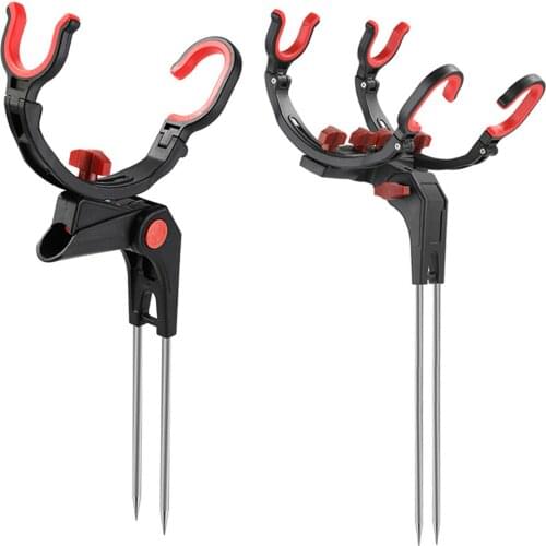 Fishing Rod Racks Fishing Pole Holder 360 Degree Adjustable Fishing Rod Stand Single/Double Turret Fishing Pole Holder Regular