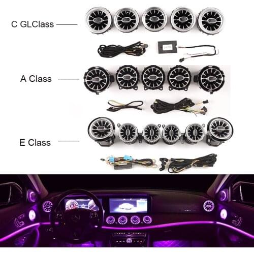 LED turbine air vent Car air vent w205 ambient light For benz A/C/E/GLC/CLA class W205 W213 X253 W117 w176 air vent led glc x253