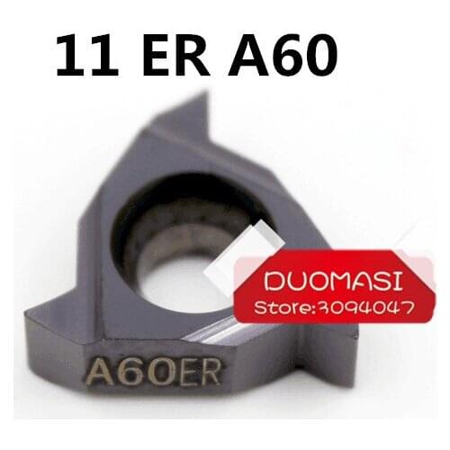 Free Shipping 11ER A60 Carbide Threading Inserts 60 Deg External Threading Tips,Indexable Inserts for Threaded Lathe Holder SER