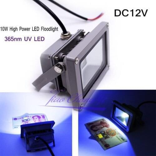 Outdoor 10W High Power LED Floodlight UV Light DC12V 365nm-370nm purple light