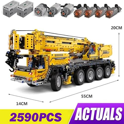 MOULD KING 13107 2590pcs High-Tech Remote Control Crane Truck RC Car Engineering Models Building Blocks Bricks Kids DIY Toys