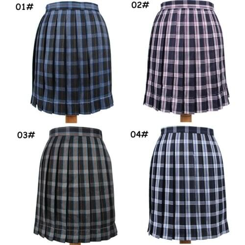 Women Skirt Preppy Style High Waist Plaid Pleat Skirt Mini short School Dresses Sailor Suit JK Uniform Skirt Student Dance Skirt