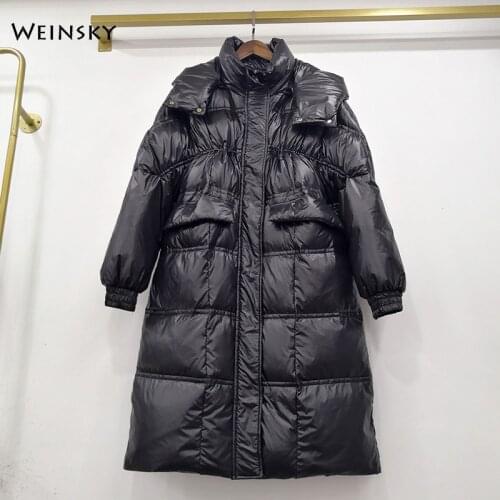 Autumn And Winter New Women Long Down Jackets White Duck Down Hooded Jackets Winter Warm Coats Parka Female Fashion Outwears