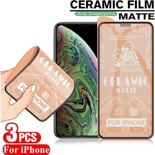 1-3Pcs Frosted Soft Ceramic Film for IPhone 12 Pro Max 12Mini Matte HD Screen Protectors for IPhone11 Pro Max X XR XS 7 8 Plus