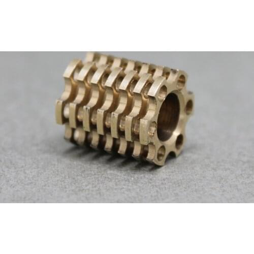 1PC Hexagonal Petal Shape Brass Titanium Alloy Knife Beads Lanyard Pendant Can Installed 6 Tritium Tube DIY Decorative Pendant