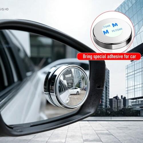 2PCS 360 Degree HD Blind Spot Mirror For Car Reverse Frameless Ultrathin Wide Angle Round Convex Rear View Mirror Car Accessory
