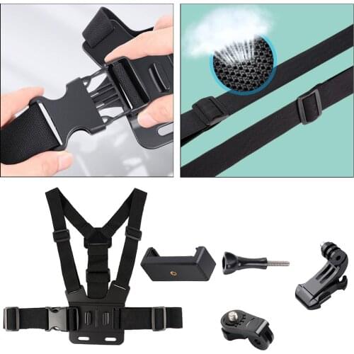 2020 New Harness Chest Fixed Strap Mount Adjustable Straps with Cell Phone Clip Mobile Phone Selfie Holders Free Hand